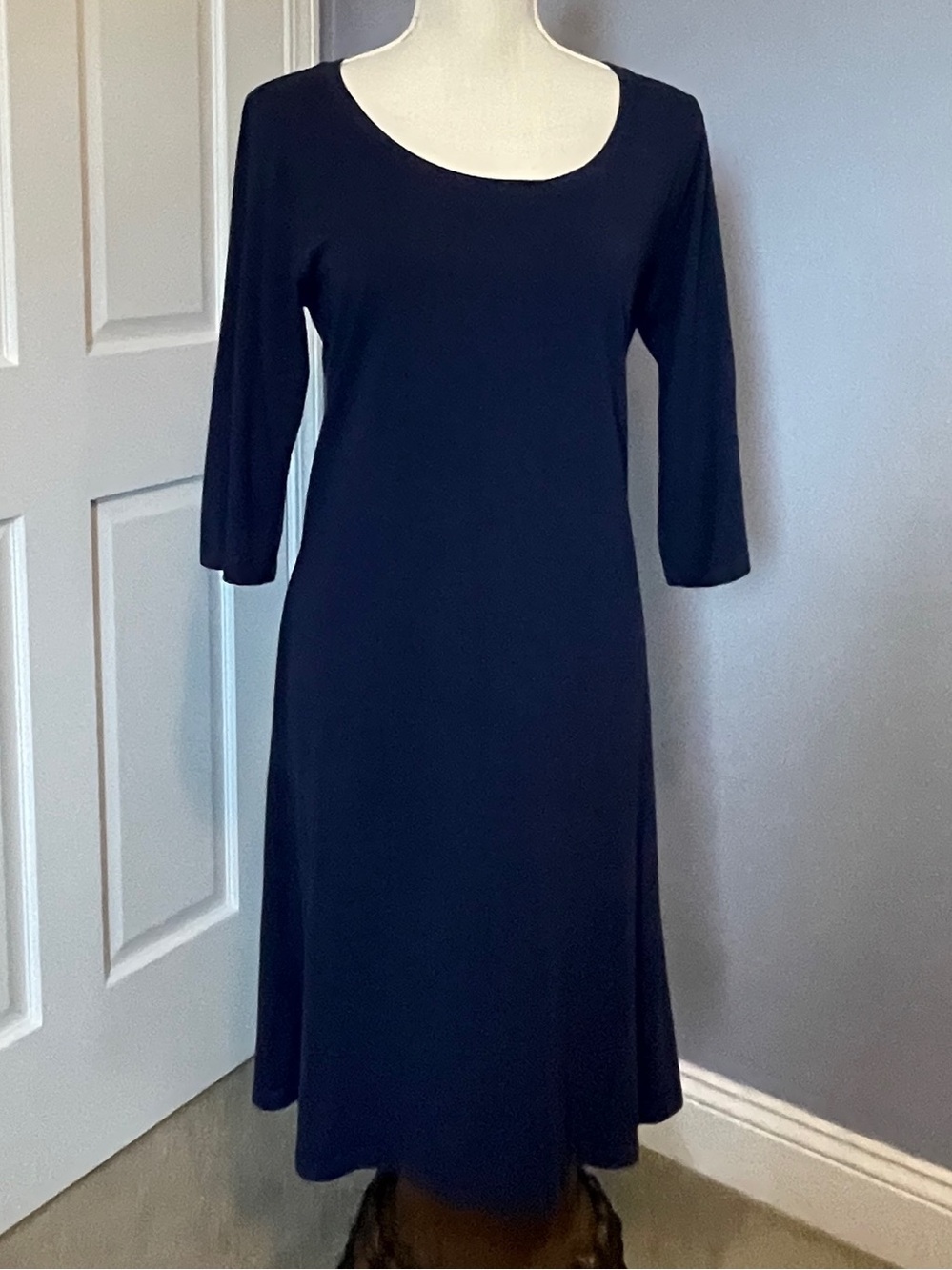 Blue Canoe Organic Classic Navy Scoop Neck A-Line Dress size L